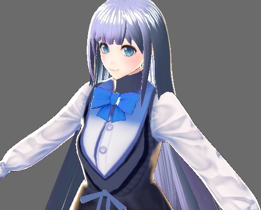 テストモデルちゃん 改造制服 青 Vrm配布開始 Blenderでブレンドな日々